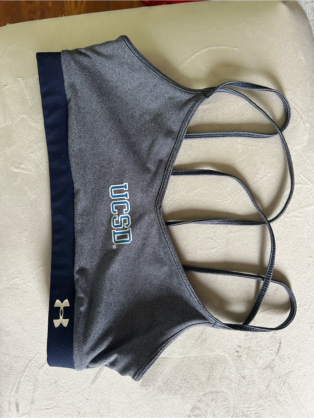 Under Armour Gray & Navy Strappy Sports Bra